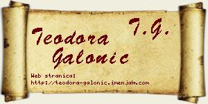 Teodora Galonić vizit kartica